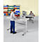 Schäfer Shop Select Arbeitstisch, elektrisch höhenverstellbar, Rechteck, C-Fuß, B 1800 x T 800 x H 725-1185 mm, lichtgrau/weißaluminium