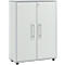 Schäfer Shop Select Archiefkast Moxxo IQ, hout, 2 legborden, 3 ordnerhoogten, B 801 x D 362 x H 1115 mm, afsluitbaar, lichtgrijs 