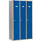 Schäfer Shop Select Armario con 3 compartimentos, cerradura de cilindro, plata clara/azul genciana