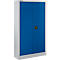Schäfer Shop Select Armario de material MSI 16408 , ancho 800 x fondo 400 x alto 1535 mm, 3 estantes, acero, aluminio blanco RAL 9006/azul benigno RAL 5010