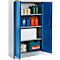 Schäfer Shop Select Armario de material MSI 16408 , ancho 800 x fondo 400 x alto 1535 mm, 3 estantes, acero, aluminio blanco RAL 9006/azul benigno RAL 5010