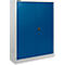 Schäfer Shop Select Armario de material MSI 16409, ancho 950 x fondo 400 x alto 1535 mm, 3 estantes, acero, aluminio blanco RAL 9006/azul benigno RAL 5010
