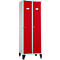Schäfer Shop Select Armario de materiales con patas, cierre de pasador giratorio, gris luminoso/rojo rubí