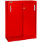 Schäfer Shop Select Armario de puertas correderas, 3 alturas de archivo, An 1200 mm, rojo RAL 3020