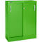 Schäfer Shop Select Armario de puertas correderas, 3 alturas de archivo, An 1200 mm, verde manzana RAL 6018