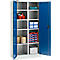 Schäfer Shop Select Armario para materiales MS 2509, con 8 estantes, ancho 950 x fondo 500 x alto 1935 mm, chapa fina, gris claro/azul benigno
