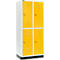 Schäfer Shop Select Armario para ropa, 2 x 2 compartimentos, 400 mm, con zócalo, cerradura de cilindro, puerta de color amarillo colera