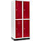 Schäfer Shop Select Armario para ropa, 2 x 2 compartimentos, 400 mm, con zócalo, cerradura de cilindro, puerta rojo rubí