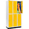 Schäfer Shop Select Armario para ropa, con 3 x 2 compartimentos, 300 mm, con zócalo, cerradura de cilindro, puerta de color amarillo
