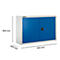 Armario azul con dos puertas, dimensiones: 950x800x400mm.