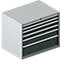 Schäfer Shop Select Armoire à 7 tiroirs 64-36, capacité de charge 200 kg par tiroirs, l. 1193 x P 725 x H 1000 mm, aluminium blanc/anthracite