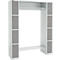Schäfer Shop Select Armoire à casiers, avec étagère à chapeaux et tringle à vêtements, 2 x 4 compartiments, L 1735 x P 500 x H 1950 mm, gris clair/gris platine 