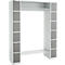 Schäfer Shop Select Armoire à casiers, avec étagère à chapeaux et tringle à vêtements, 2 x 6 compartiments, L 1735 x P 500 x H 1950 mm, gris clair/gris uni