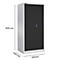 Armoire grise et noire ; dimensions : 1935 x 950 x 500 mm.
