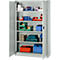 Schäfer Shop Select Armoire à matériel MSI 2512, 5 hauteurs de classeurs, 4 étagères intermédiaires, serrure à cylindre, L 1200 x P 500 x H 1935 mm, gris clair