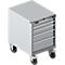 Schäfer Shop Select Armoire à outils mobile WSK 27-36, 5 tiroirs, H 920 mm, fermeture simple, acier, charge max. 200 kg, blanc-aluminium/blanc-aluminium