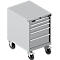 Schäfer Shop Select Armoire à outils mobile WSK 27-36, 5 tiroirs, H 920 mm, fermeture simple, acier, charge max. 75 kg, blanc-aluminium/blanc-aluminium