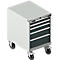 Schäfer Shop Select Armoire à outils mobile WSK 27-36, 5 tiroirs, H 920 mm, fermeture simple, acier, charge max. 75 kg, gris clair/gris anthracite