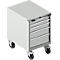 Schäfer Shop Select Armoire à outils mobile WSK 27-36, 5 tiroirs, H 920 mm, verrouillage individuel, acier, charge max. 200 kg, gris clair/gris clair