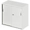 Schäfer Shop Select Armoire à portes coulissantes à poser/relever LOGIN, 2 hauteurs de classeurs, L 800 x P 420 x H 726 mm, gris clair/gris clair