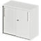 Schäfer Shop Select Armoire à portes coulissantes à poser/relever Start Off, à hauteur de table, verrouillable, L 800 x P 420 x H 726 mm, gris clair/gris clair 