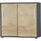 Schäfer Shop Select Armoire à portes coulissantes SET UP, verrouillable, 2 hauteurs de classeur, graphite/chêne 