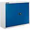 Schäfer Shop Select Armoire à poser MS 8408i, L 800 x P 400 x H 800 mm, 1 fond, acier, aluminium blanc RAL 9006/bleu enzyme RAL 5010