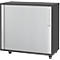 Schäfer Shop Select Armoire à rideau transversal, en bois, 1 tablette, L 800 mm x P 421 x H 750 mm, graphite