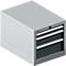 Schäfer Shop Select Armoire à tiroirs 18-27, 3 tiroirs (H 50/100/150mm), jusqu'à 200 kg, L 411 x P 572 x H 400 mm, gris anthracite/aluminium blanc