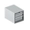 Schäfer Shop Select Armoire à tiroirs 18-27, 3 tiroirs (H 50/100/150mm), jusqu'à 75 kg, L 411 x P 572 x H 400 mm, aluminium blanc/aluminium blanc