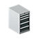 Schäfer Shop Select Armoire à tiroirs 18-27, 5 tiroirs, jusqu'à 200 kg, L 411 x P 572 x H 700 mm, gris anthracite/aluminium blanc
