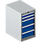 Schäfer Shop Select Armoire à tiroirs 18-27, 5 tiroirs, jusqu'à 75 kg, L 411 x P 572 x H 700 mm, bleu gentiane/aluminium blanc