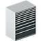 Schäfer Shop Select Armoire à tiroirs 64-36, 10 tiroirs, jusqu'à 200 kg, L 1193 x P 725 x H 1450 mm, aluminium blanc gris anthracite