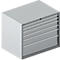 Schäfer Shop Select Armoire à tiroirs 64-36, 7 tiroirs, jusqu'à 200 kg, L 1193 x P 725 x H 1000 mm, aluminium blanc