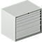 Schäfer Shop Select Armoire à tiroirs 64-36, 7 tiroirs, jusqu'à 200 kg, L 1193 x P 725 x H 1000 mm, gris clair