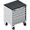 Schäfer Shop Select Armoire à tiroirs avec roulettes WSK 18-27, 4 tiroirs, jusqu'à 200 kg, L 411 x P 572 x H 770 mm, aluminium blanc/aluminium blanc