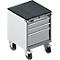 Schäfer Shop Select Armoire à tiroirs avec roulettes WSK 18-27, 4 tiroirs, jusqu'à 75 kg, L 411 x P 572 x H 770 mm, aluminium blanc/aluminium blanc