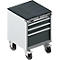Schäfer Shop Select Armoire à tiroirs avec roulettes WSK 18-27, 4 tiroirs, jusqu'à 75 kg, L 411 x P 572 x H 770 mm, gris anthracite/aluminium blanc
