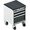 Schäfer Shop Select Armoire à tiroirs avec roulettes WSK 18-27, 4 tiroirs, jusqu'à 75 kg, L 411 x P 572 x H 770 mm, gris anthracite/gris clair