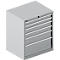 Schäfer Shop Select Armoire à tiroirs SCHÄFER 36-27, 6 tiroirs, jusqu'à 200 kg, L 717 x P 572 x H 850 mm, aluminium blanc