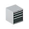 Schäfer Shop Select Armoire à tiroirs SCHÄFER 36-36, 4 tiroirs, jusqu'à 75 kg, l. 717 x P 725 x H 800 mm, alu blanc/gris anthracite,