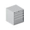 Schäfer Shop Select Armoire à tiroirs SCHÄFER 36-36, 4 tiroirs, jusqu'à 75 kg, l. 717 x P 725 x H 800 mm, alu blanc