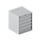 Schäfer Shop Select Armoire à tiroirs SCHÄFER 36-36, 5 tiroirs, jusqu'à 200 kg, L 717 x P 725 x H 850 mm, aluminium blanc
