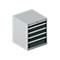 Schäfer Shop Select Armoire à tiroirs SCHÄFER 36-36, 5 tiroirs, jusqu'à 75 kg, l. 717 x P 725 x H 850 mm, alu blanc/gris anthracite,