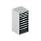 Schäfer Shop Select Armoire à tiroirs SCHÄFER 36-36, 9 tiroirs, jusqu'à 75 kg, l. 717 x P 725 x H 1450 mm, alu blanc/gris anthracite,