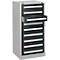 Schäfer Shop Select Armoire à tiroirs SF 90, 9 tiroirs, aluminium blanc RAL 9006 gris anthracite RAL 7016