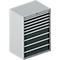 Schäfer Shop Select Armoire à tiroirs WSK 54-36, acier, 10 tiroirs, jusqu'à 200 kg, L 1023 x P 725 x H 1450 mm, aluminium blanc gris anthracite