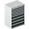 Schäfer Shop Select Armoire à tiroirs WSK 54-36, acier, 10 tiroirs, jusqu'à 200 kg, L 1023 x P 725 x H 1450 mm, gris clair/gris anthracite