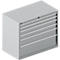 Schäfer Shop Select Armoire à tiroirs WSK 54-36, acier, 6 tiroirs, jusqu'à 200 kg, L 1023 x P 725 x H 1000 mm, aluminium blanc / aluminium blanc
