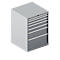 Schäfer Shop Select Armoire à tiroirs WSK 54-36, acier, 7 tiroirs, jusqu'à 75 kg, L 1023 x P 725 x H 1000 mm, aluminium blanc/aluminium blanc